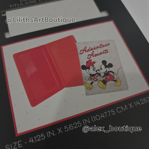 Disney NIP Mickey & Minnie "Adventure Awaits" Passport Holder | Official License - Picture 5 of 6